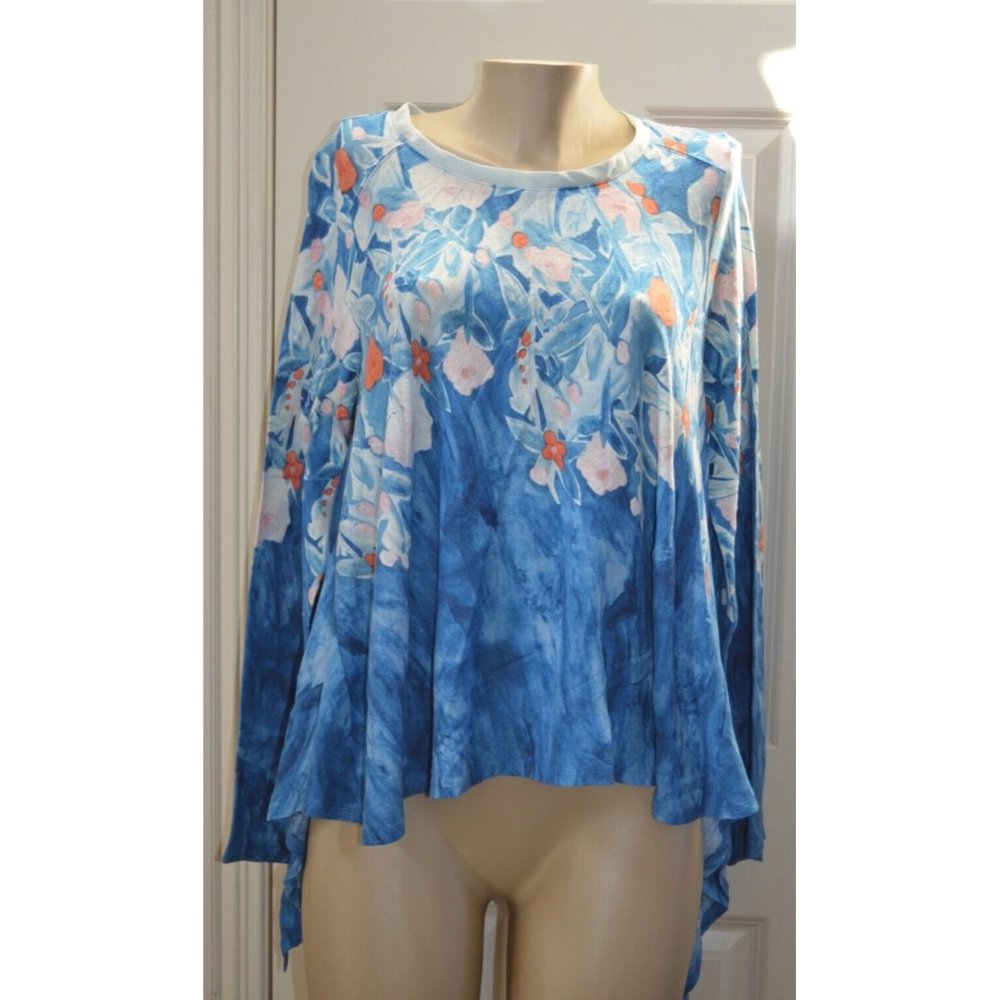 NWT ANTHROPOLOGIE MEADOW RUE COLORFUL PRINT LONG SIDES TOP, size med